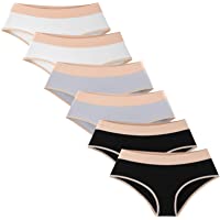 HBselect Bragas Mujer Altas Pack 6 Algodón Cómodo y Respirable Bragas para Mujer